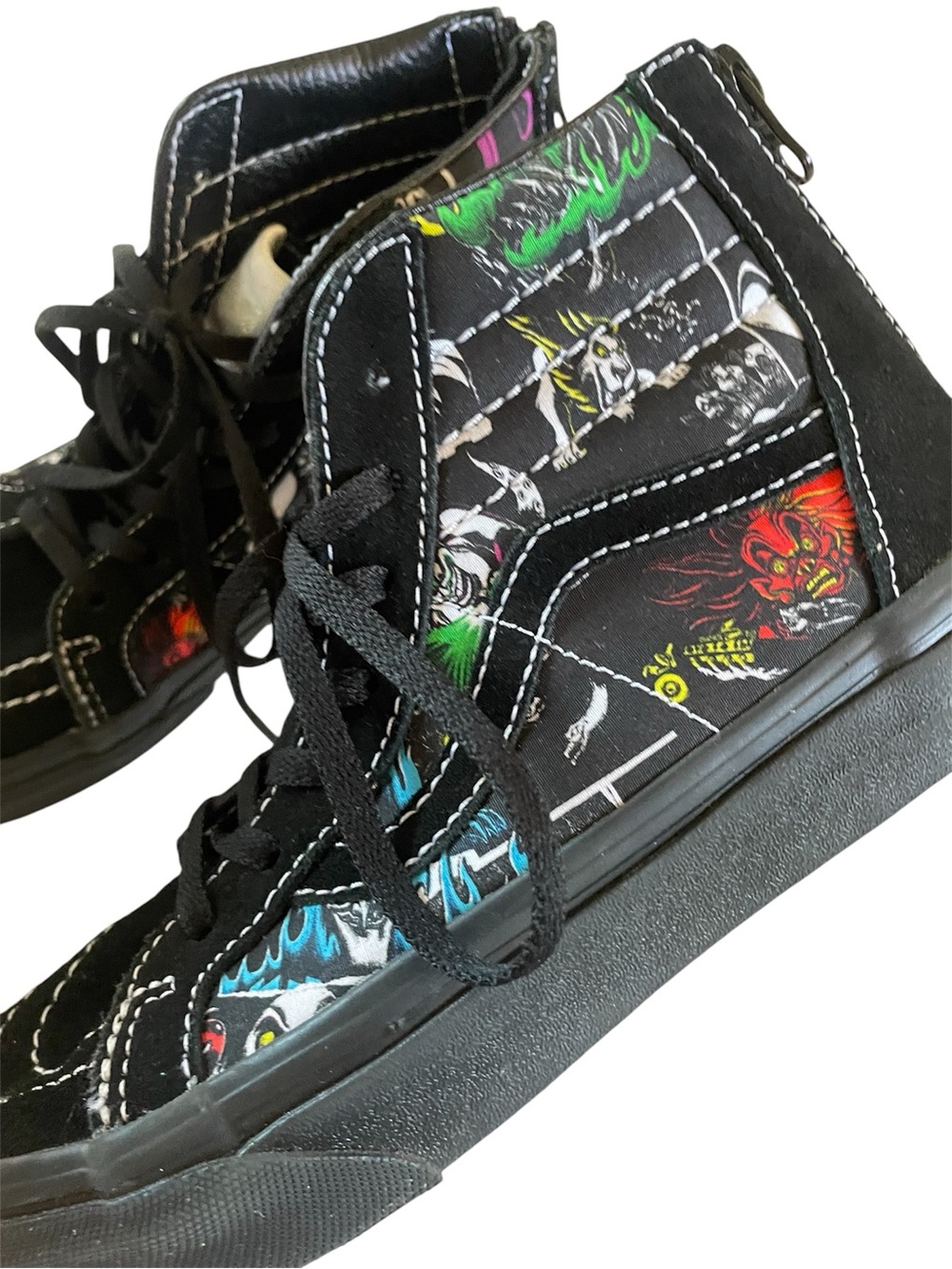 Vans x Disney 100 villains sk8-high top sneakers black kids size 3